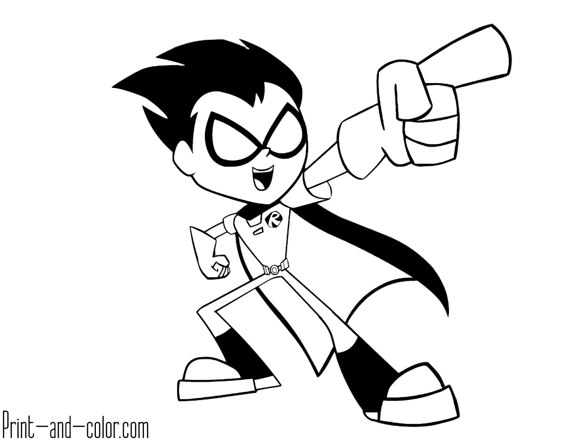 Teen titans go coloring pages print and color