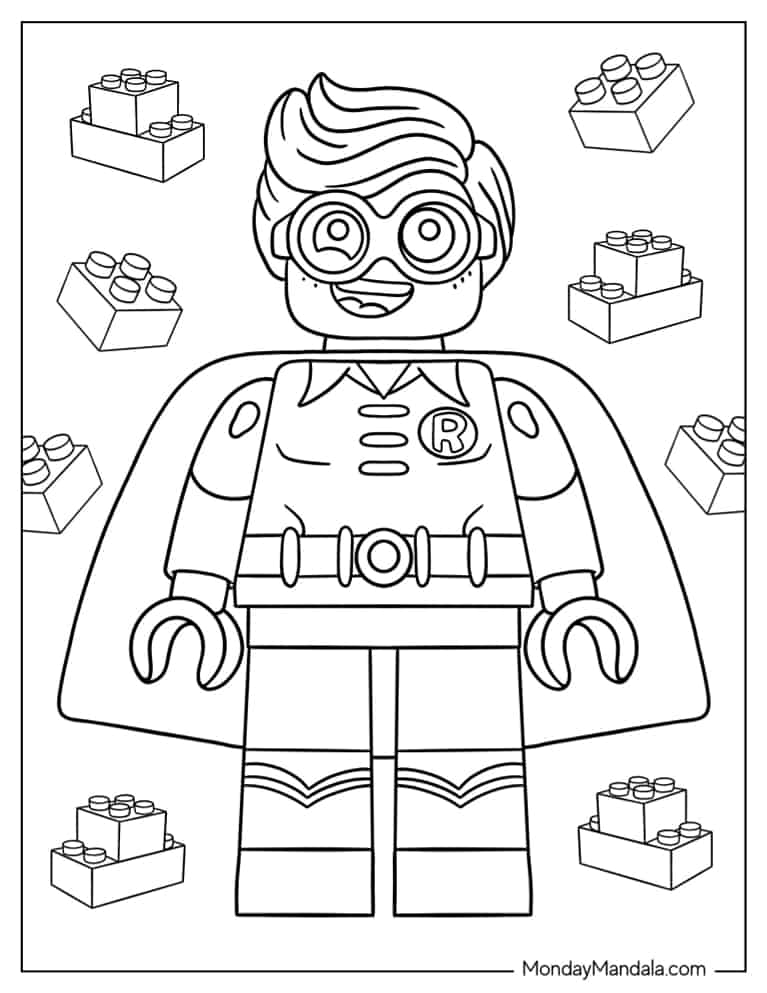 Lego batman coloring pages free pdf printables