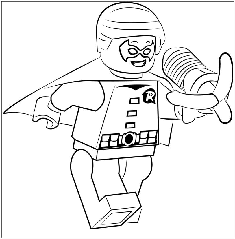 Lego robin image coloring page