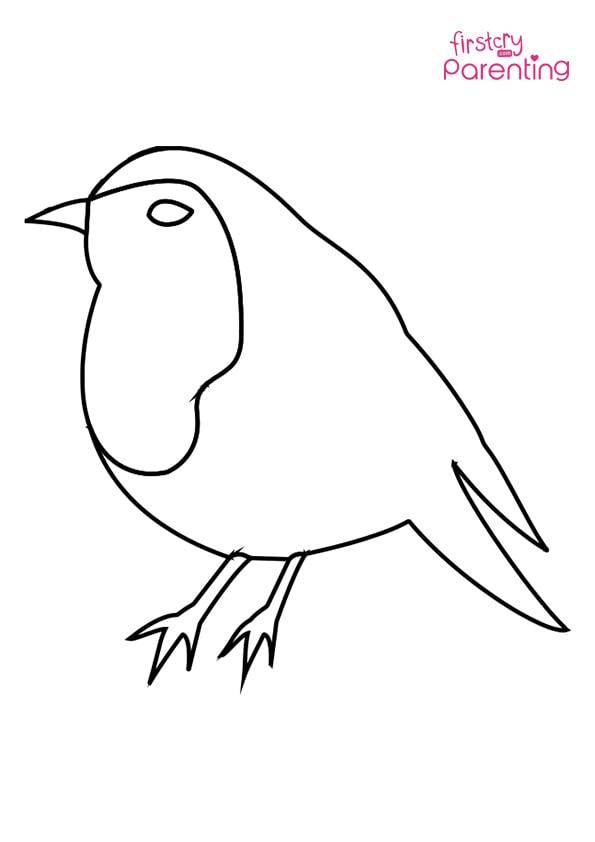 Simple robin coloring page for kids