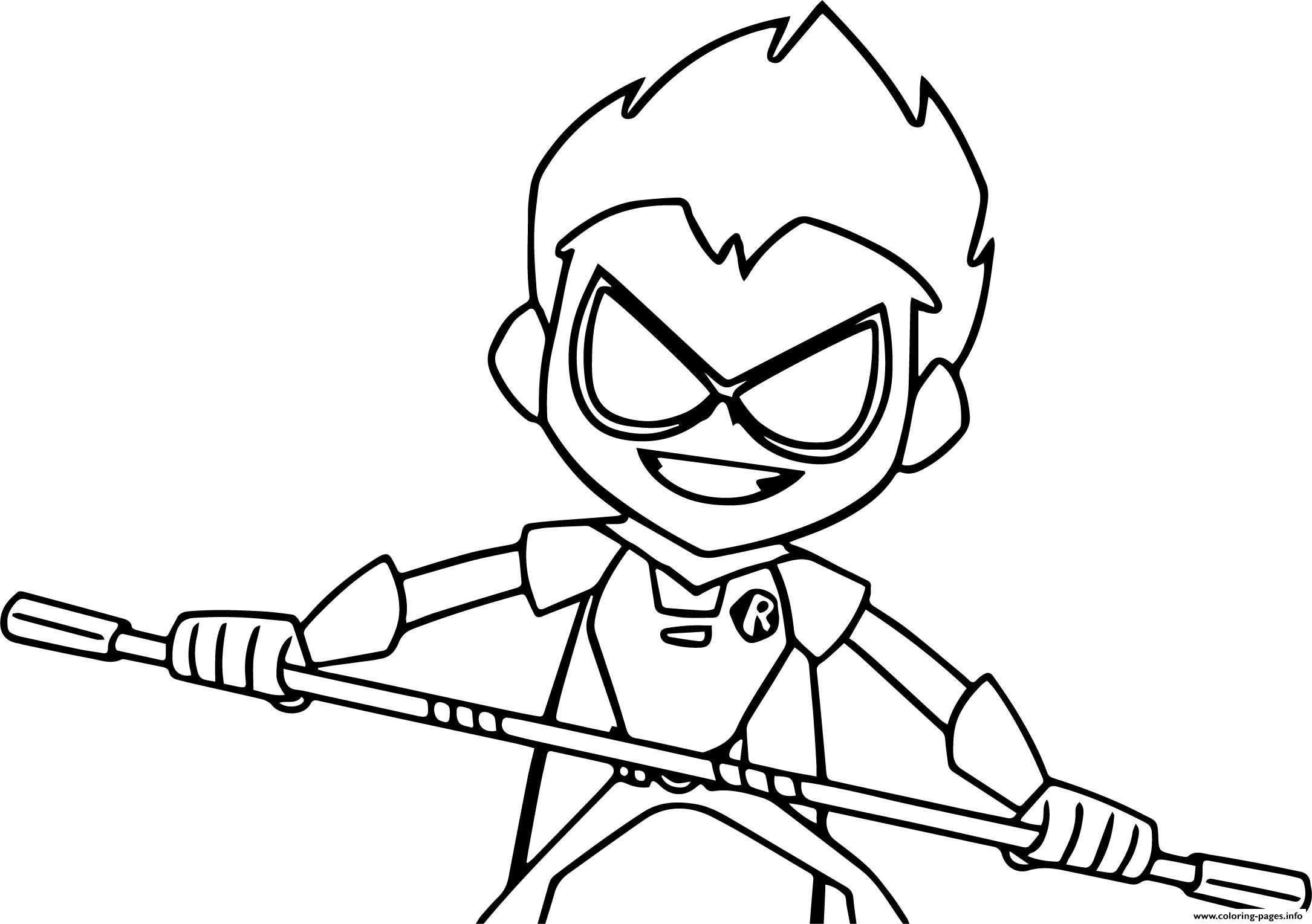 Robin teen titans go try to defend himself coloring page printable