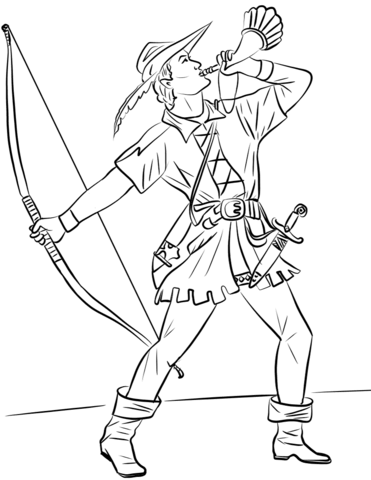 Robin hood coloring page free printable coloring pages