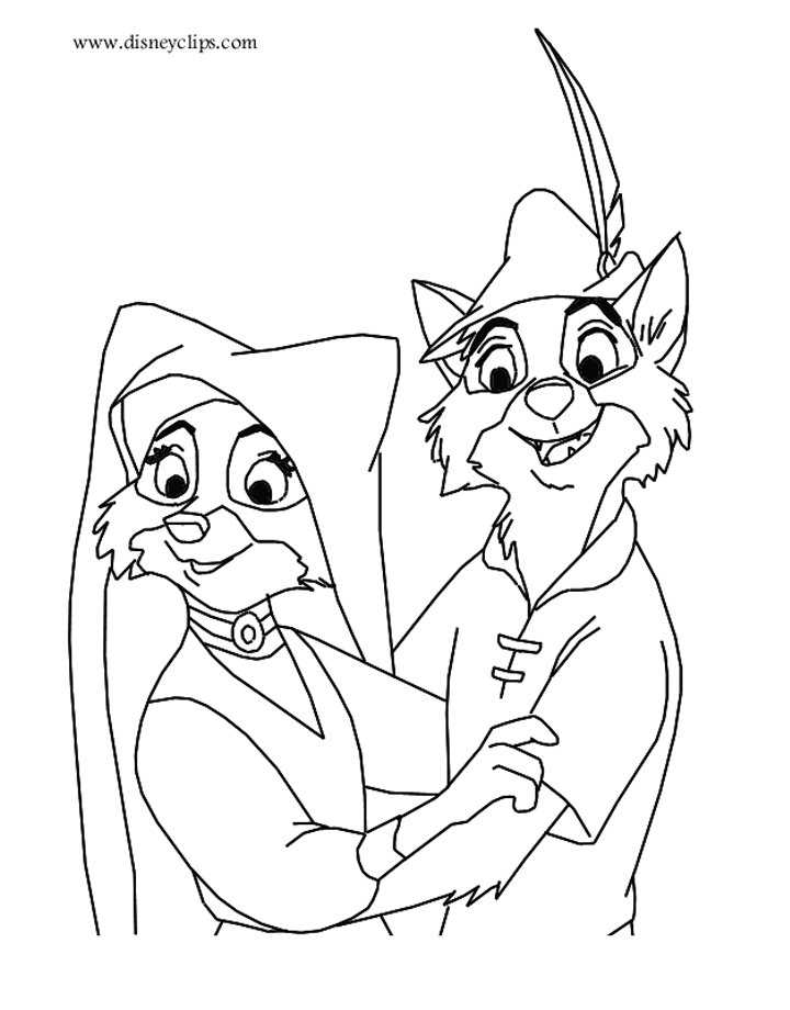 Coloring page robin hood animation movies â printable coloring pages