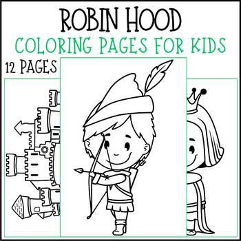 Robin hood coloring pages for kids morning work by mind games studio