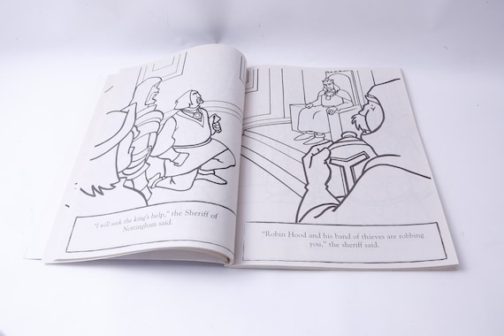 Vv the adventures of robin hood giant coloring book modern publ vintage picture book child reading nursery library