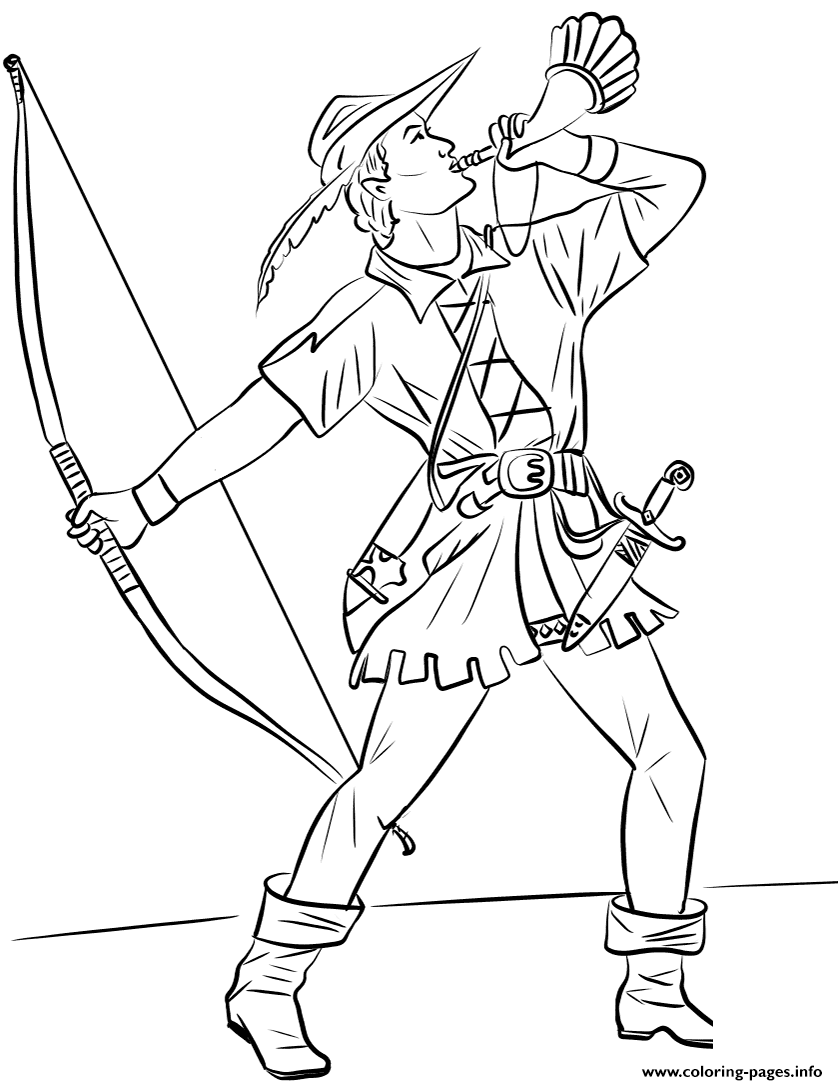 Robin hood united kingdom coloring page printable