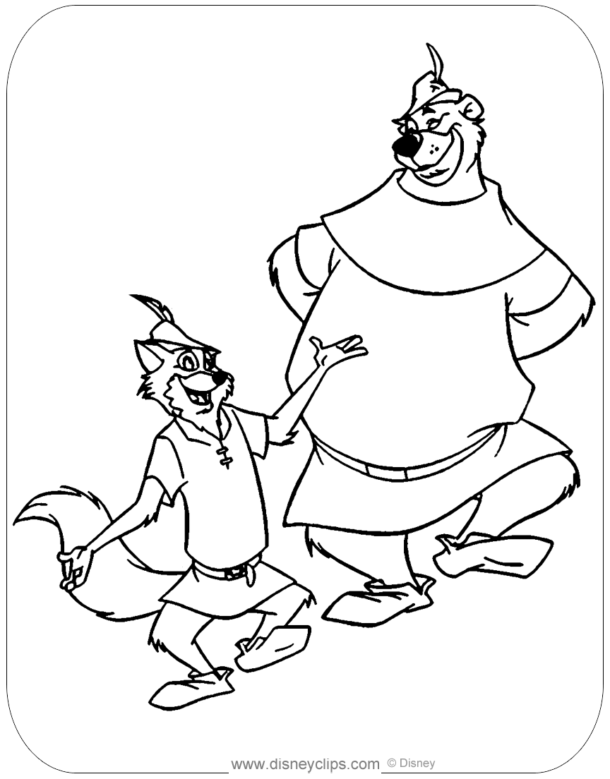 Disneys robin hood coloring pages