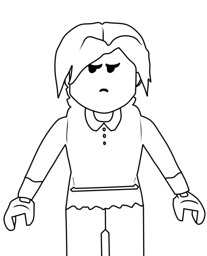 Roblox character coloring page beautiful drawing