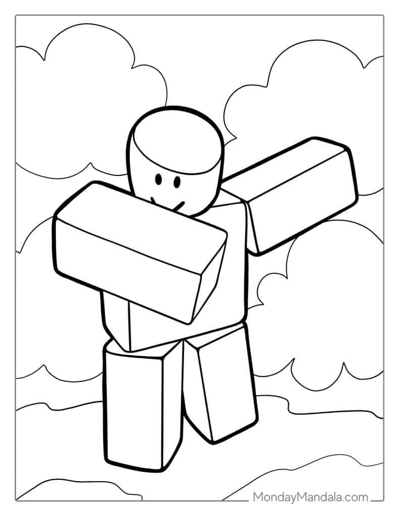 Roblox coloring pages free pdf printables