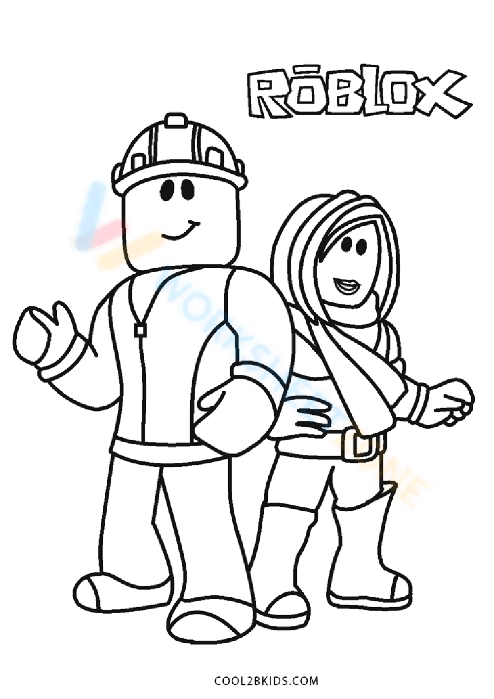 Roblox coloring worksheet