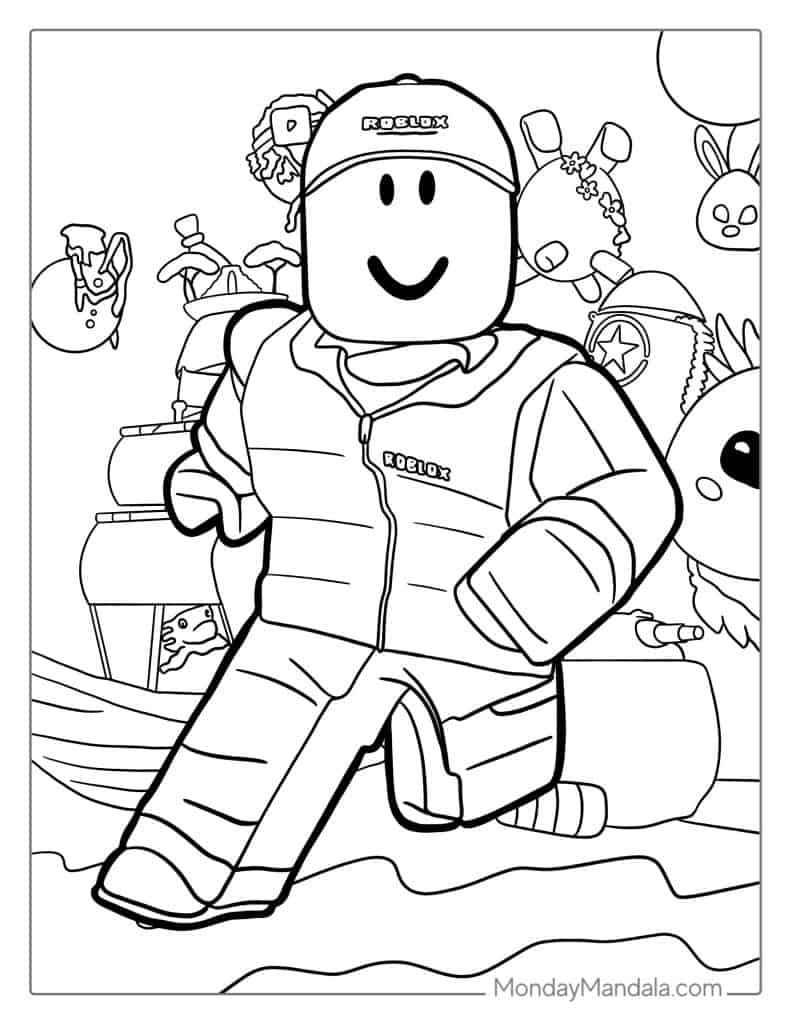 Roblox coloring pages free pdf printables