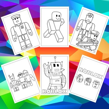 Colorful adventures with roblox characters printable roblox coloring pages