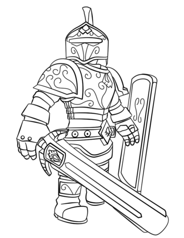 Roblox knight coloring page free printable coloring pages