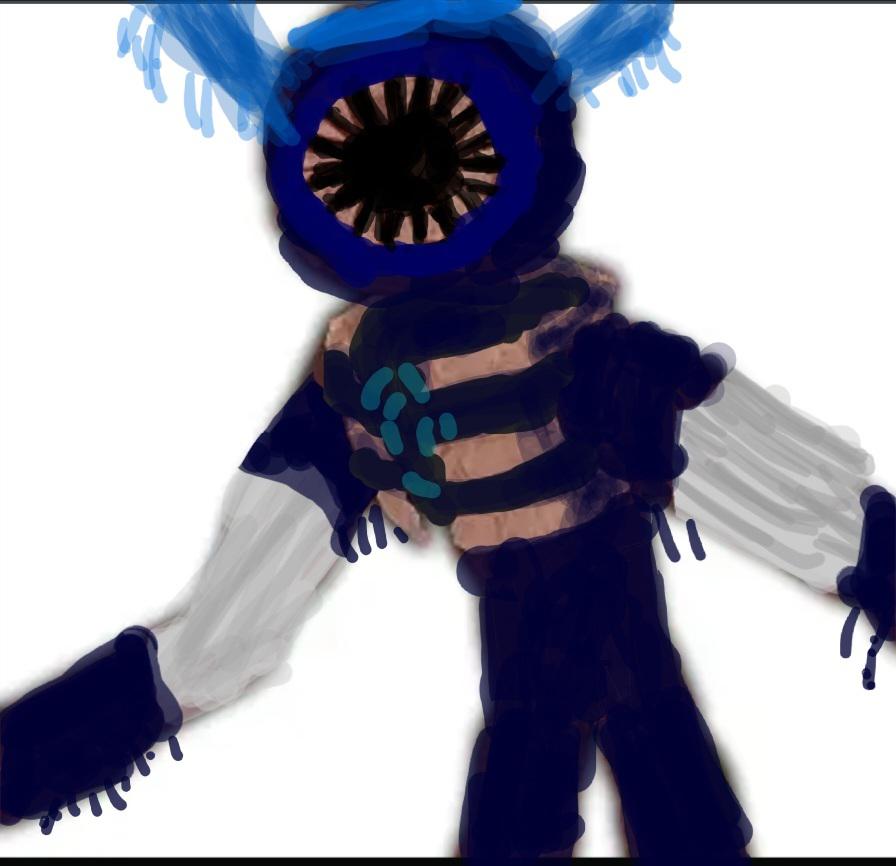 Tried to give figure from doors the minecraft warden colours good i think it sucks tbh im bad at drawing rroblox