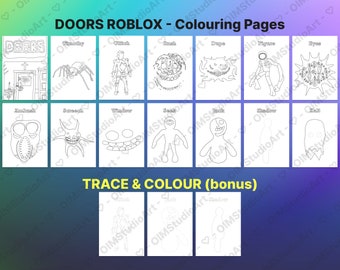 Roblox doors doors roblox printable coloring pages print your own coloring sheets digital download