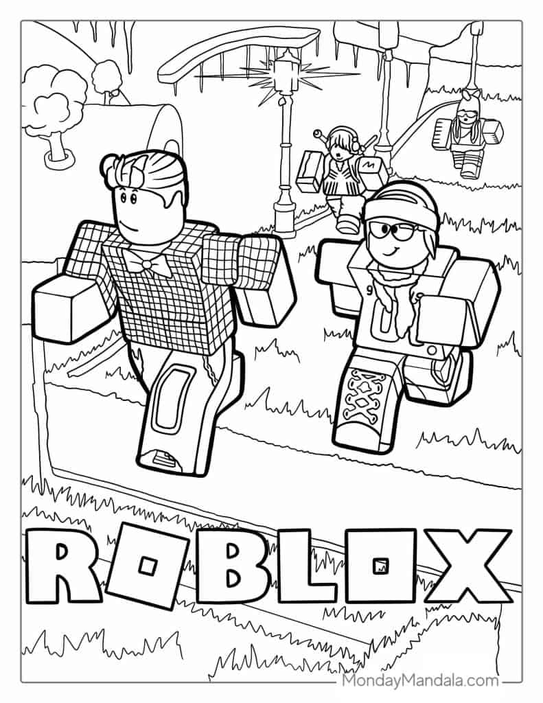 Roblox coloring pages free pdf printables