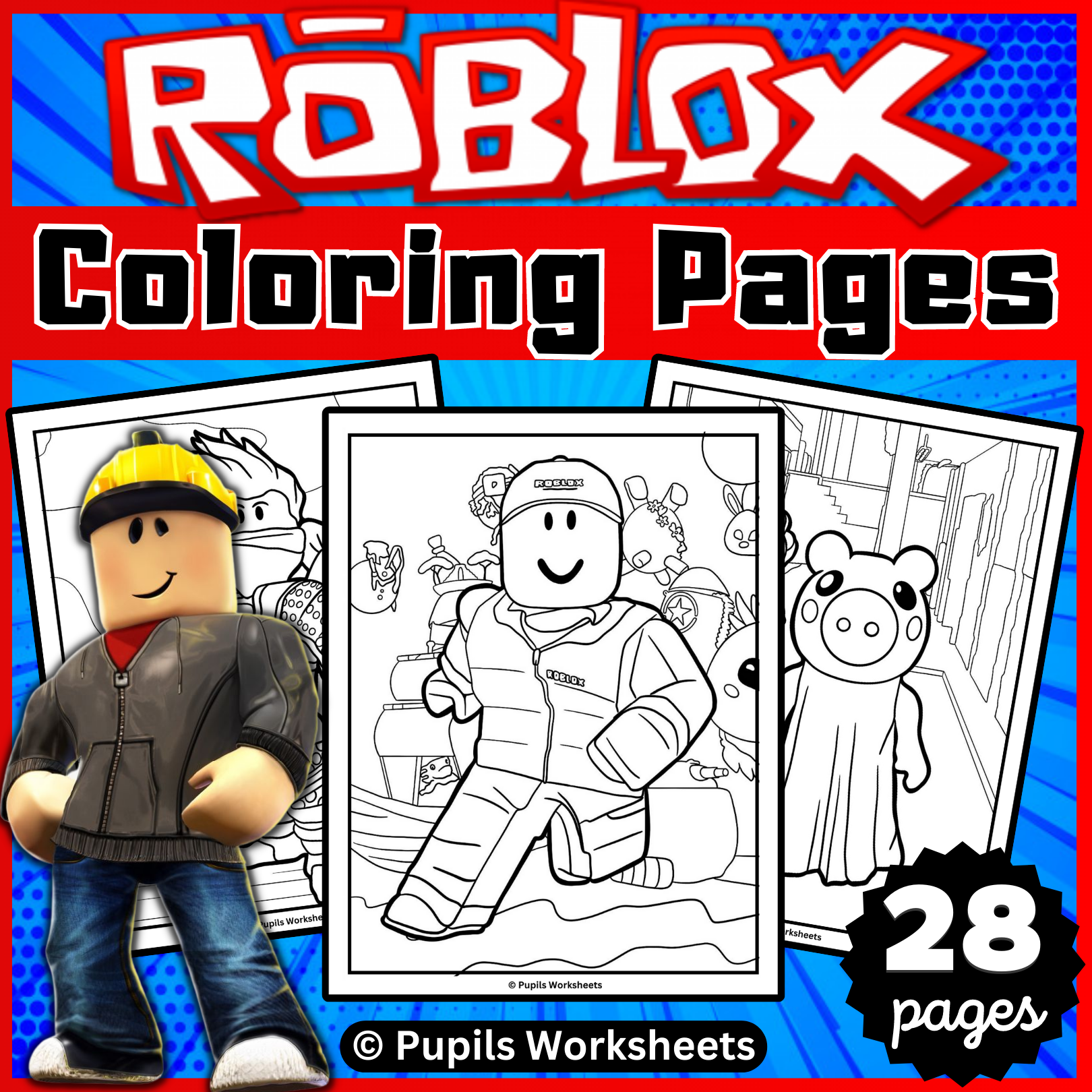 Roblox coloring pages for kids girls boys