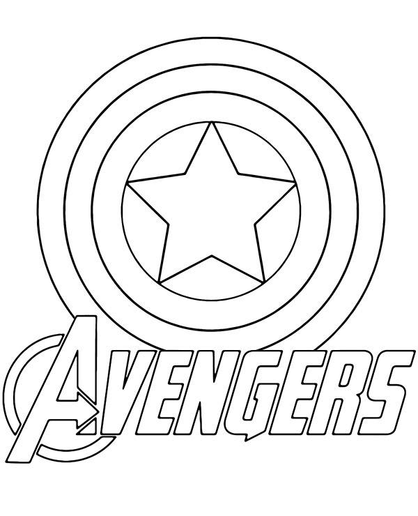 Printable coloring page avengers logo