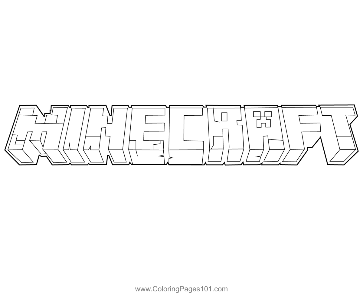 Minecraft logo minecraft coloring page for kids