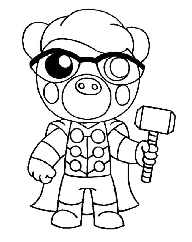 Thor pony piggy coloring page