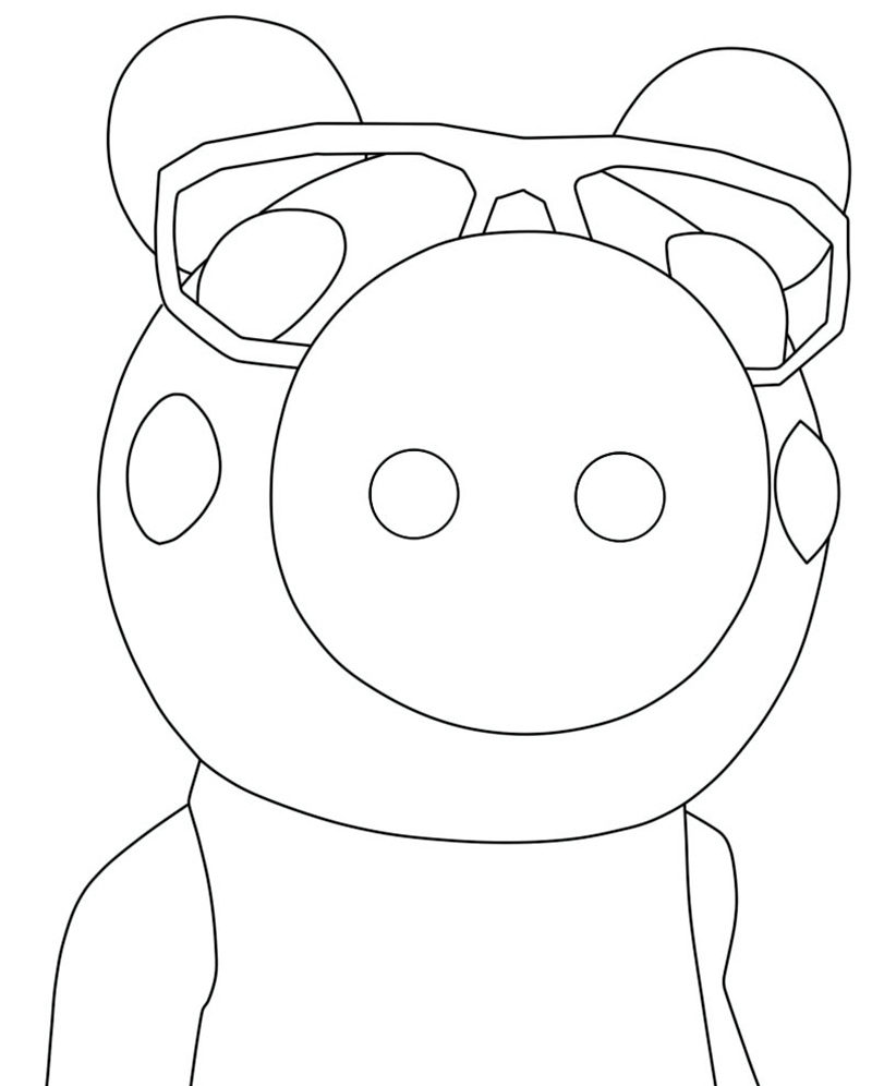 Piggy with glasses from roblox coloring page beautiful drawing