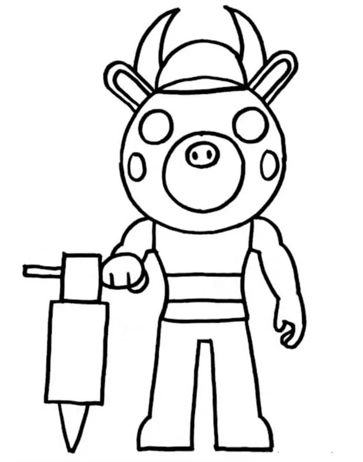 Billy piggy roblox coloring page