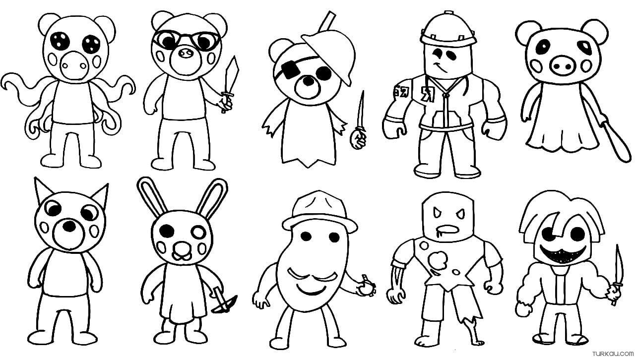 Roblox piggy coloring page