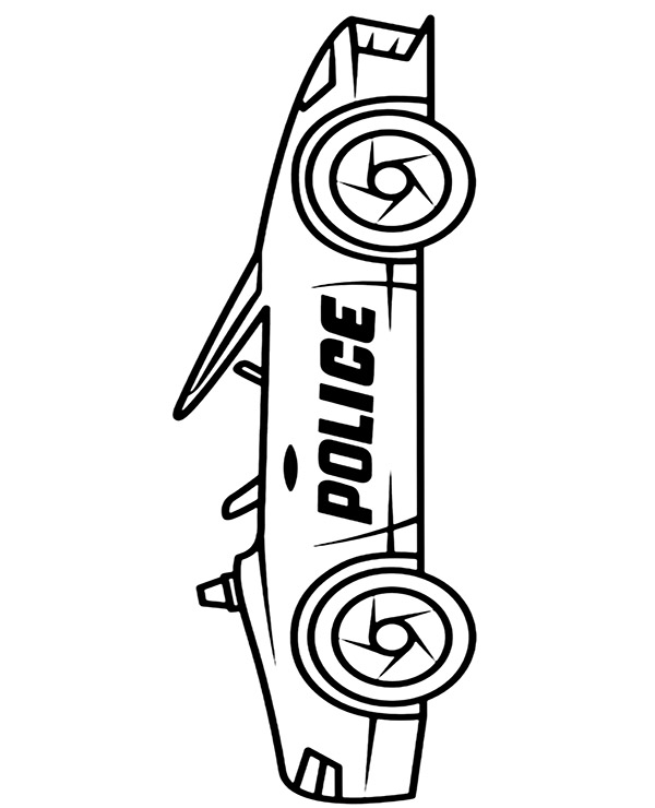 Police car coloring page to print