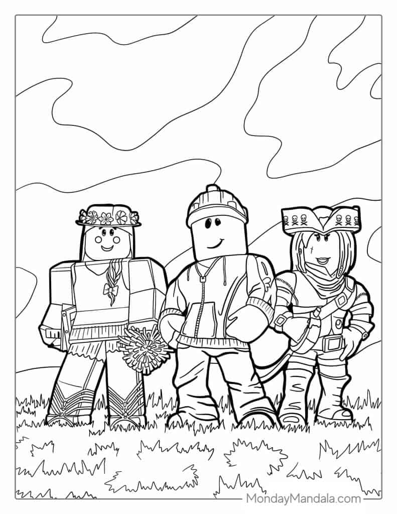 Roblox coloring pages free pdf printables