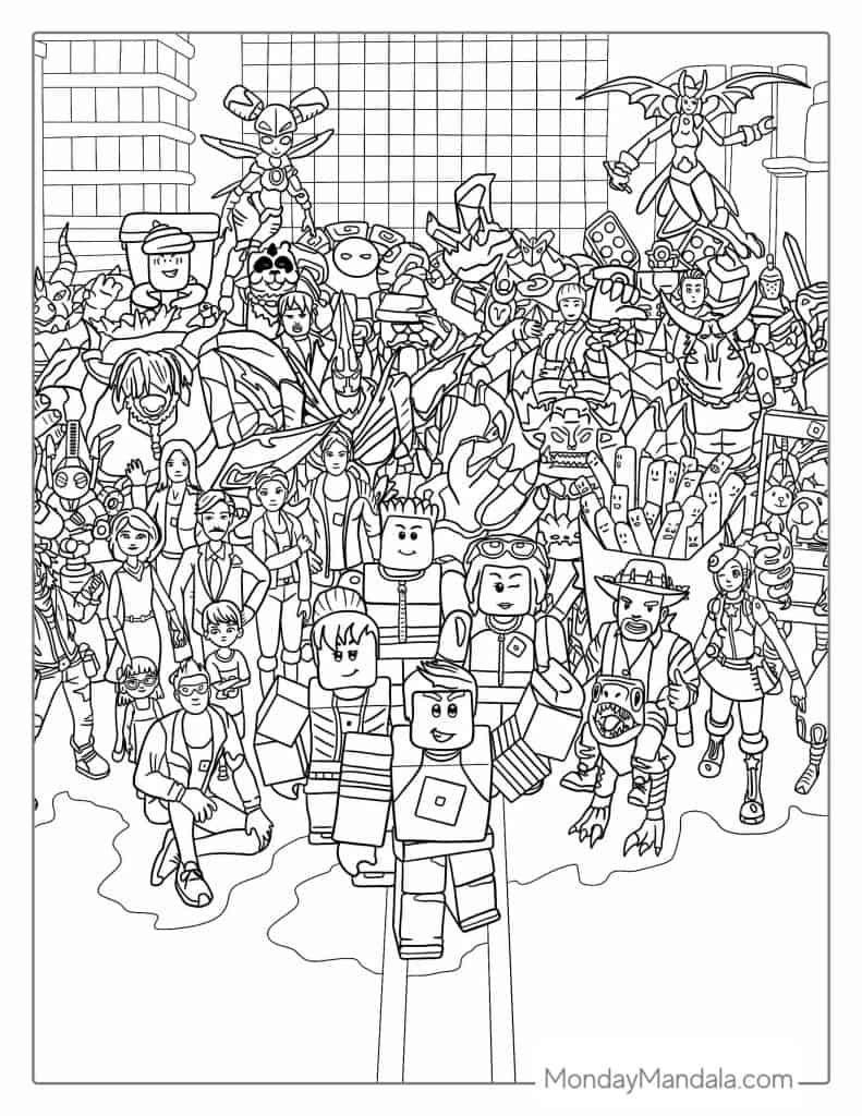 Roblox coloring pages free pdf printables