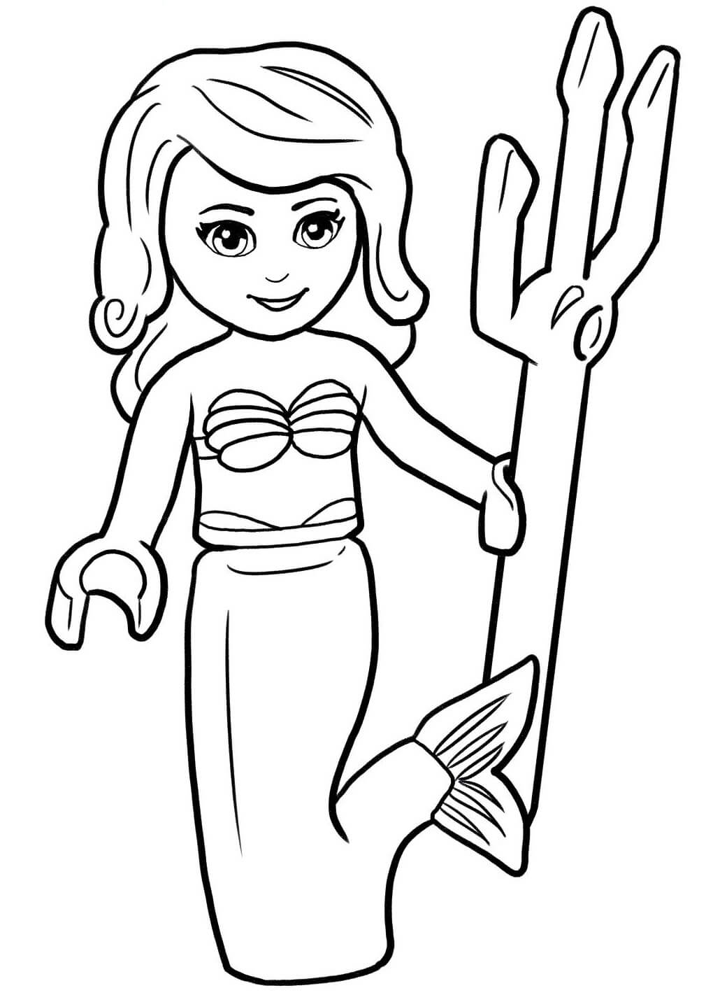 Lego princess ariel coloring page