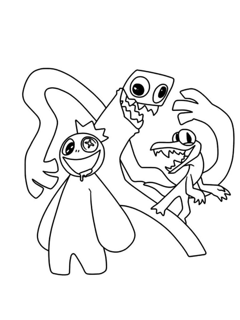 Rainbow friends coloring pages