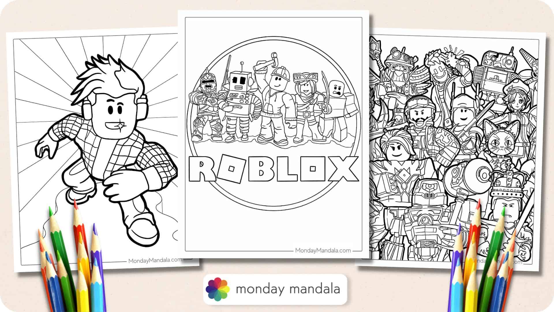 Roblox coloring pages free pdf printables