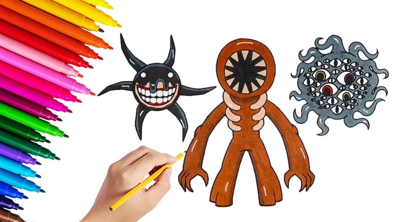 Roblox doors monsters coloring pages drawing and coloring all new monsters