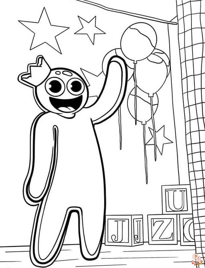 Rainbow friends coloring pages