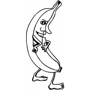 Banana dancing coloring page