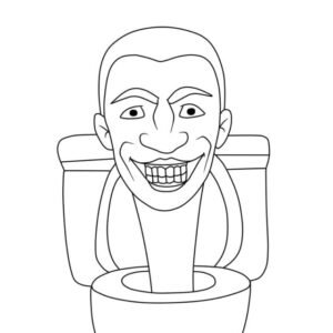 Skibidi toilet coloring pages printable for free download