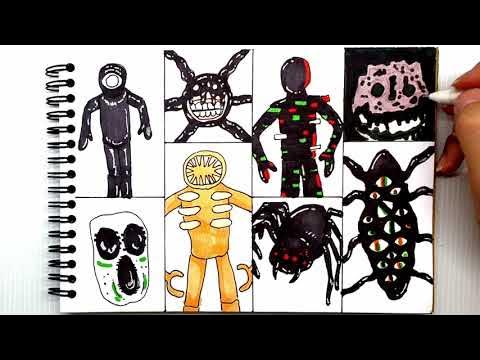 Doors monsters roblox game drawing and coloring