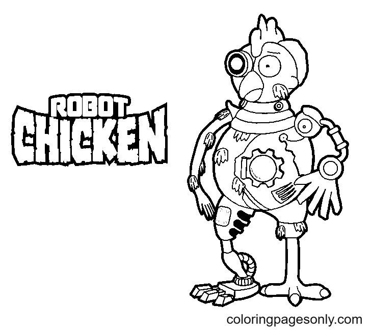 Robot chicken coloring pages printable for free download