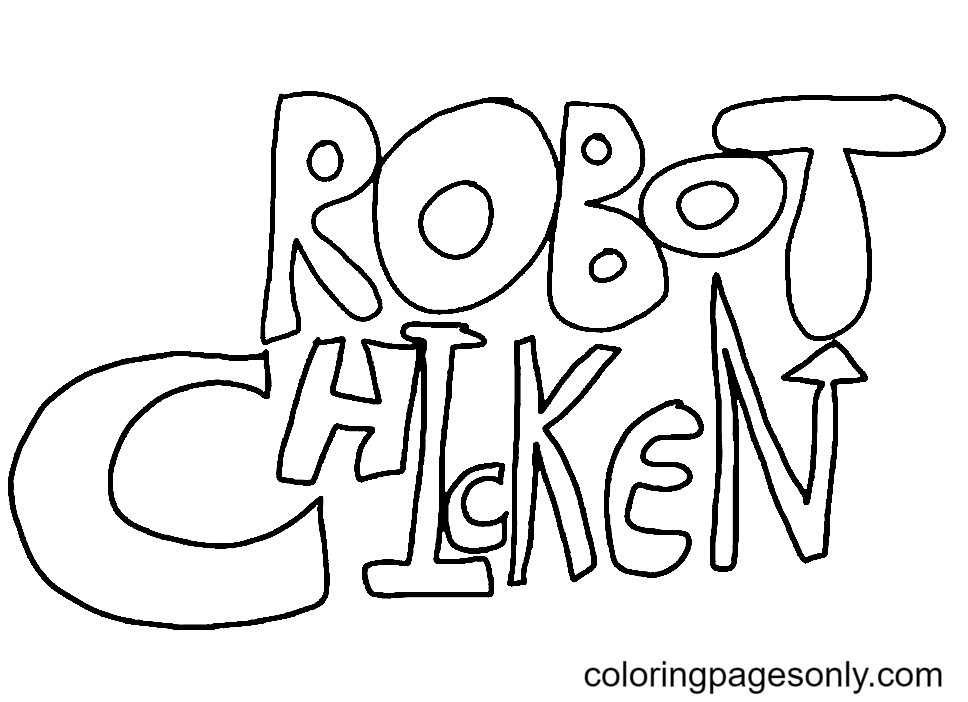 Logo robot chicken coloring page