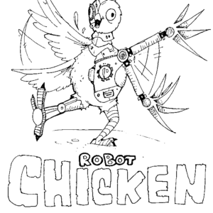 Robot chicken coloring pages printable for free download