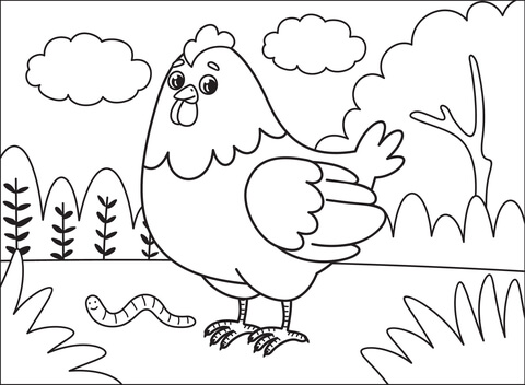 Chicken coloring page free printable coloring pages