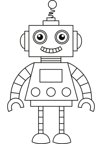 Cartoon robot coloring page free printable coloring pages