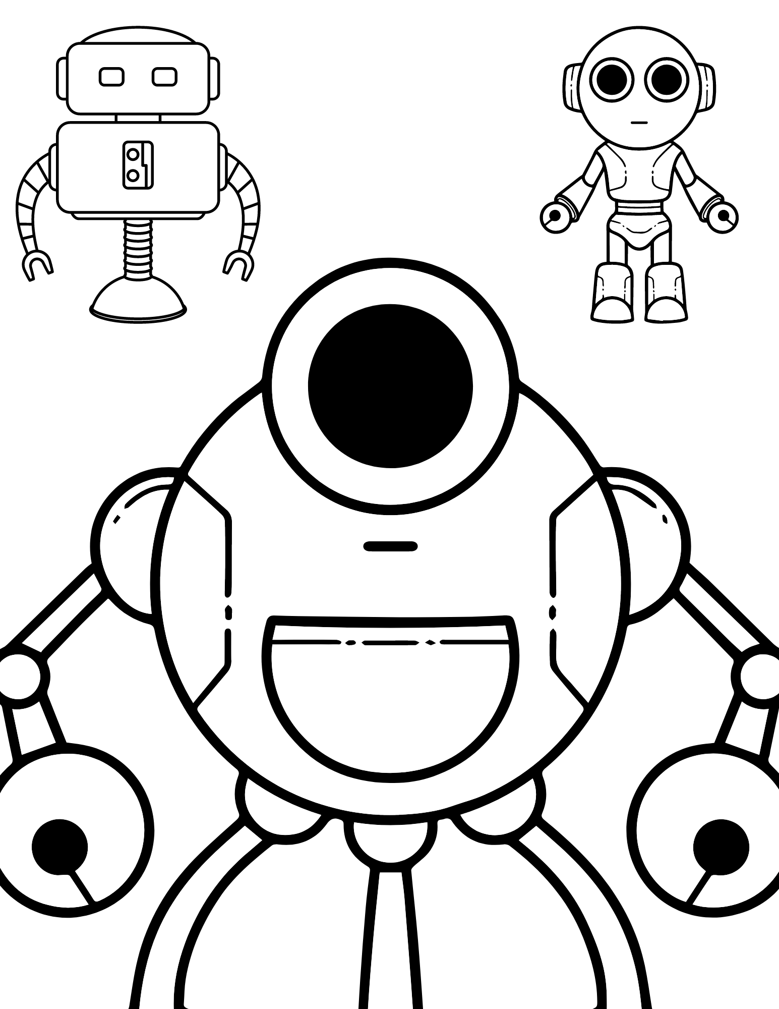 Free printable robot coloring pages for kids and adults