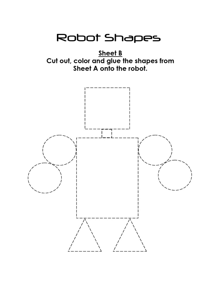 Robot shapes sheet pdf