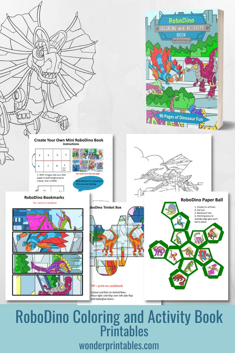 Robodino coloring and activity book printable â wonder printables