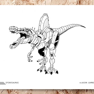 Robot dinosaur coloring page spinosaurus robosaur dinosaur child coloring coloring page