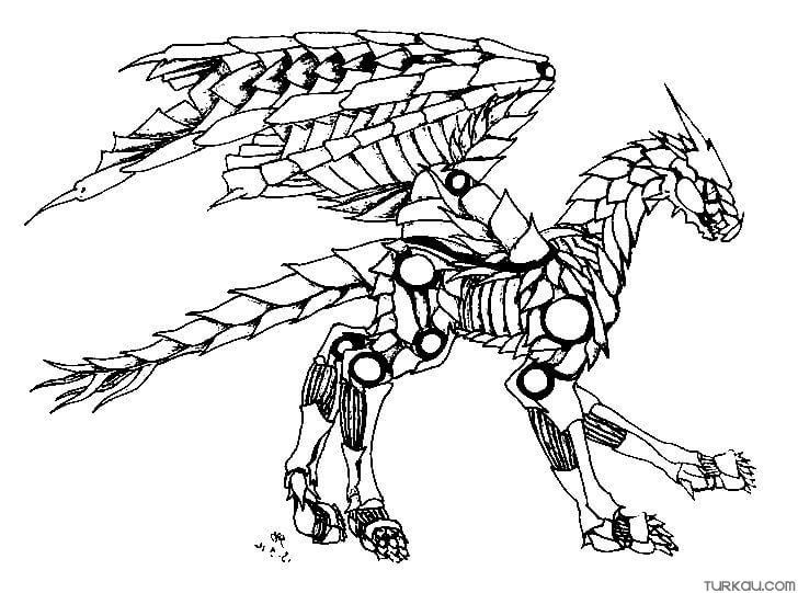 Robot dragon coloring page