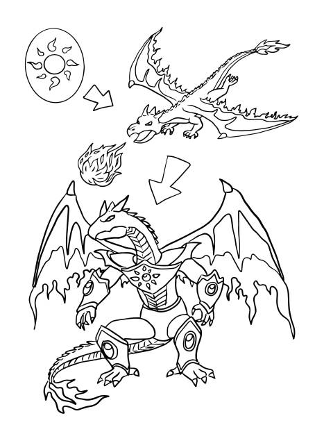 Robot dragon stock illustrations royalty