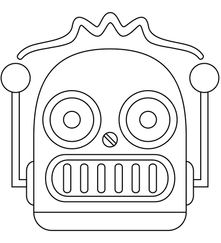 Robot coloring page free printable coloring pages